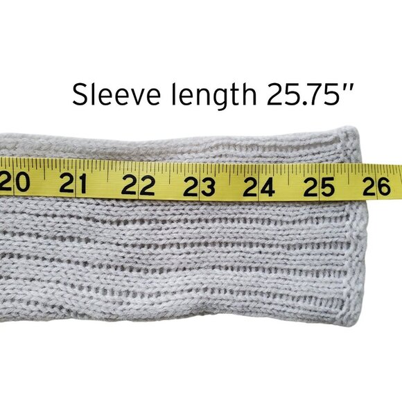 Armani Exchange Sweater Dress Wool Blend Open Weave Gray Long Sleeve Mini Size S - Picture 10 of 11